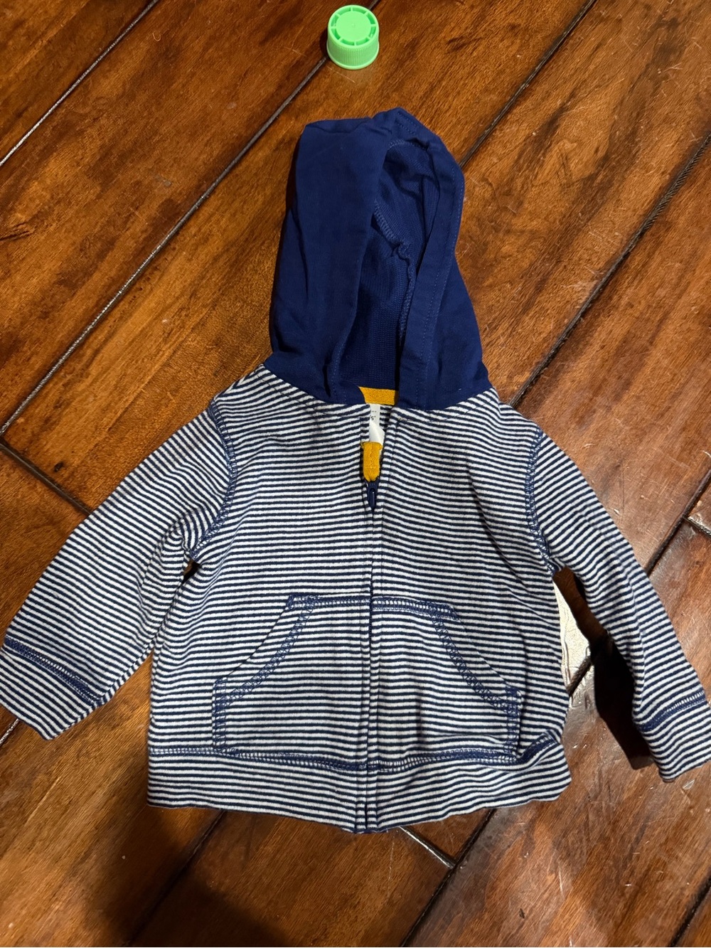 Carter's Navy Hooded Striped Zip Front Jacket